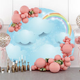 Regenbogen Funkeln Blau Wolke Runden Hintergründe für Baby Dusche